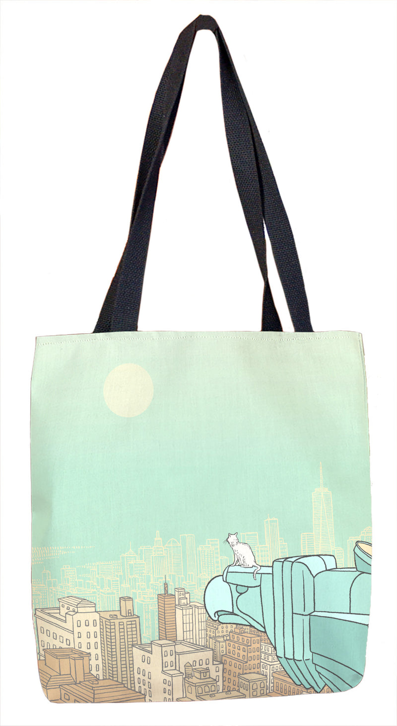 Manhattan Cat atop the Chrysler Building Tote Bag