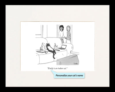 Indoor Cat Personalized Cartoon