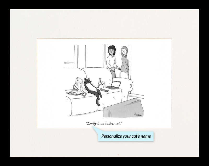 Indoor Cat Personalized Cartoon