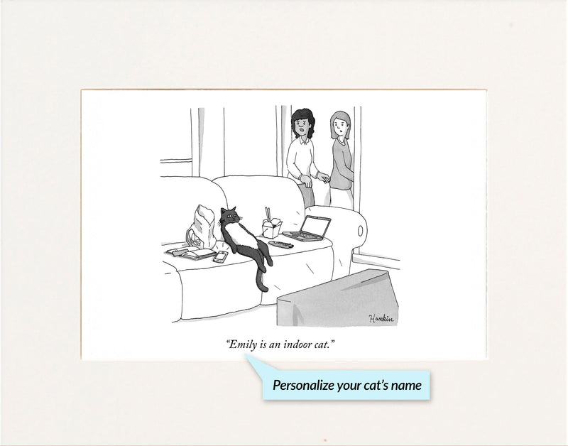 Indoor Cat Personalized Cartoon