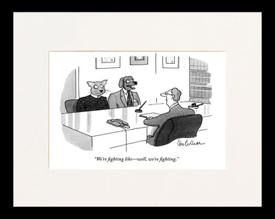 Fighting Like Cats & Dogs Cartoon Print