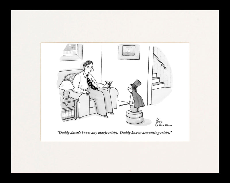 Daddy Knows Accounting Tricks Cartoon Print