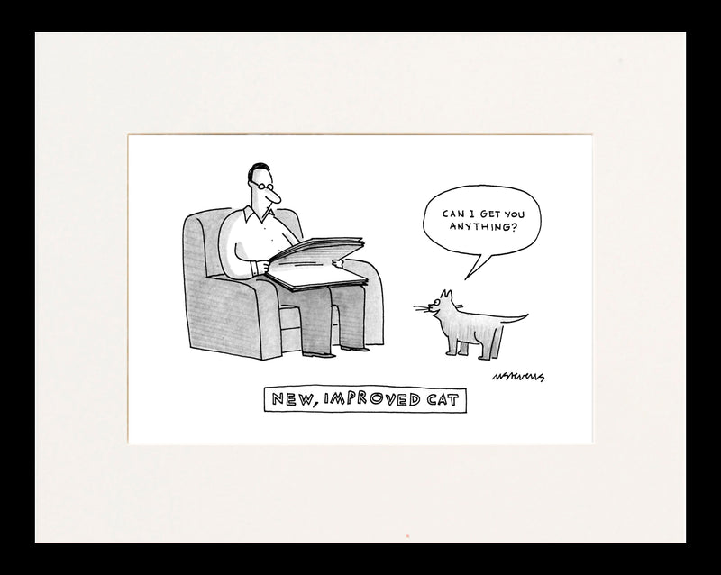 New, Improved Cat Cartoon Print