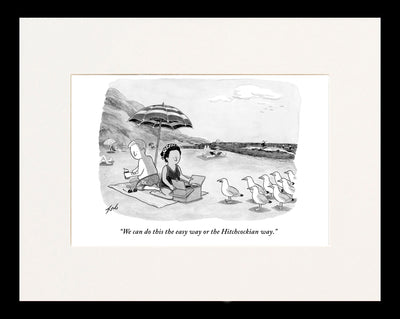 The Easy Way or the Hitchcockian Way Cartoon Print