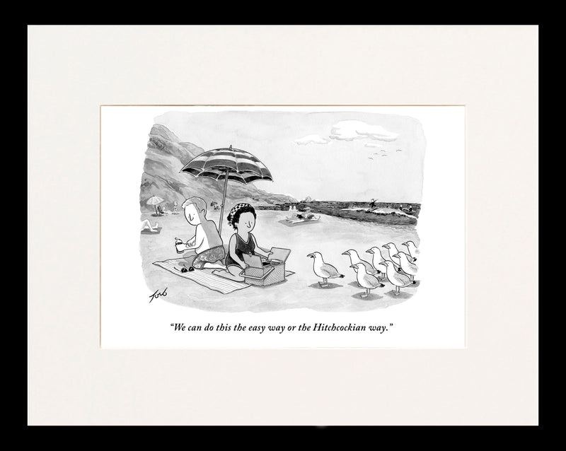 The Easy Way or the Hitchcockian Way Cartoon Print