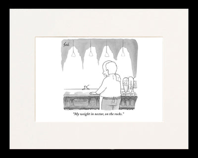 My Weight in Nectar, on the Rocks Cartoon Print