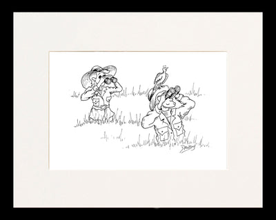 Bird Watching Cartoon Print