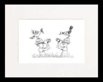 Bird Watchers Cartoon Print