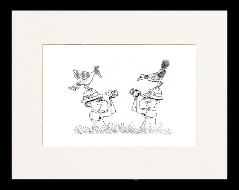 Bird Watchers Cartoon Print