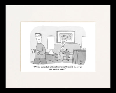 Open A Wine Cartoon Print