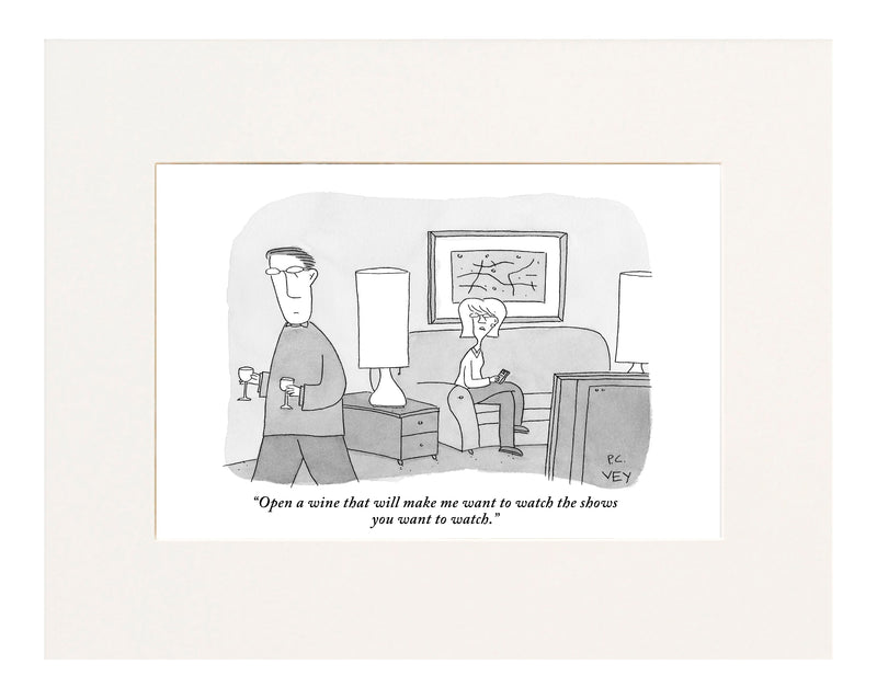 Open A Wine Cartoon Print