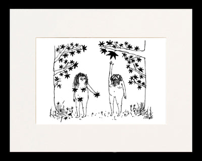 Adam and Eve Cartoon Print