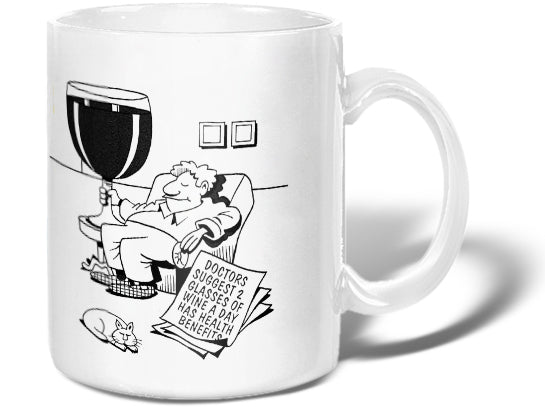 Doctors Suggest 2 Glasses of Wine Mug